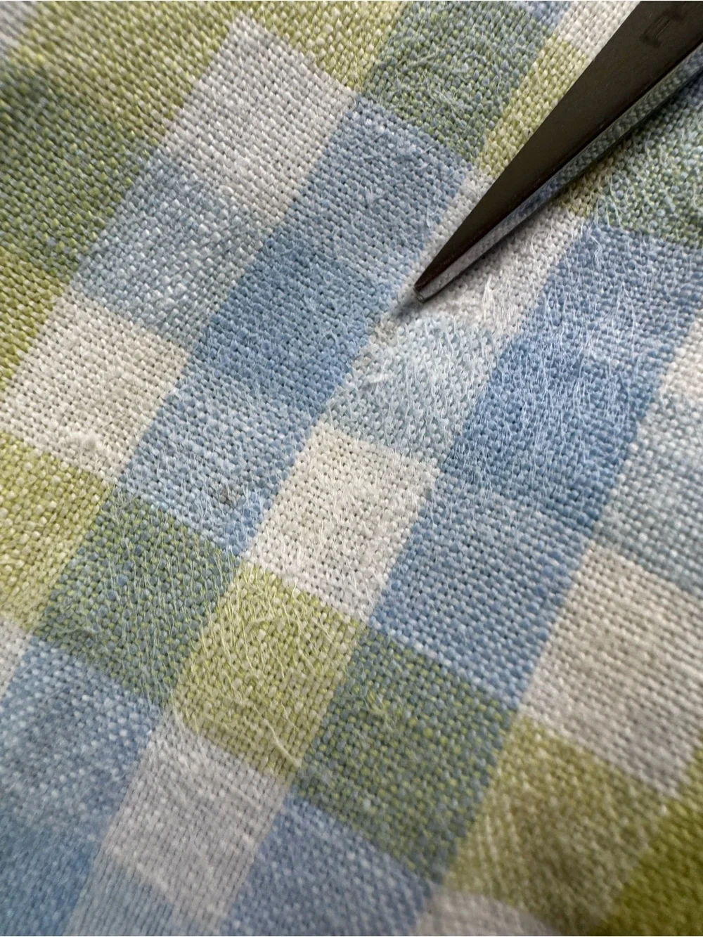 J.Crew 100% Linen Plaid Button Down Shirt XL‎ Blue Green